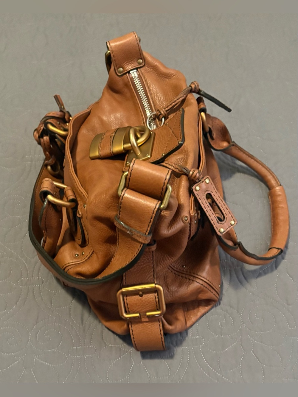 Authentic Vintage Chloé Paddington Leather Satchel Bag – Tan/Cognac - Picture 4 of 15